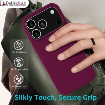 Plonas švelnus silikoninis dėklas - bordo spalvos (Apple Iphone 18 Pro Max/17 Pro Max) Plonas švelnus silikoninis dėklas - bordo spalvos (Apple Iphone 18 Pro Max/17 Pro Max)